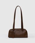Small Recycled Leather Bowler Bag - Brown